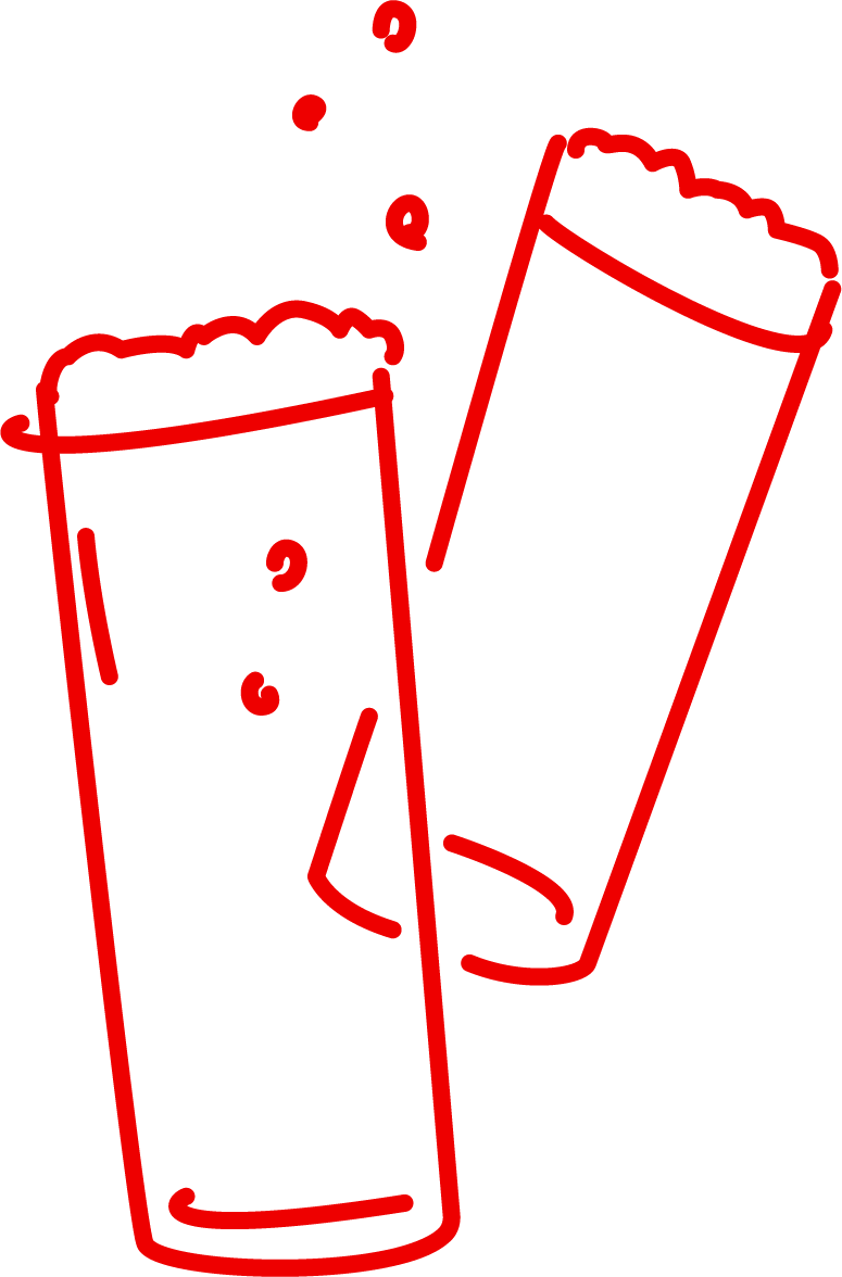 Scribble mit Kölsch-Gläsern