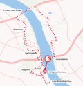 Grafik mit einer Karte von der Fahrradroute Ernst-Moritz-Arndt-Haus bis Collegium Albertinum