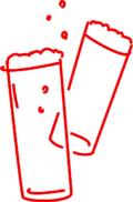 Scribble mit Kölsch-Gläsern